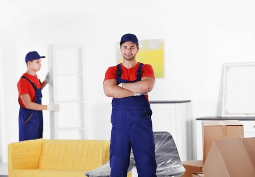 Moving van loaded with household furniture for transport