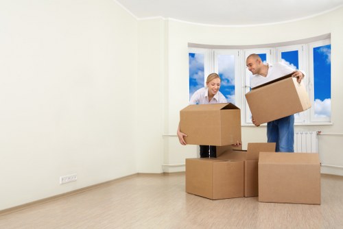 Furniture and boxes loaded for a Mortlake house move