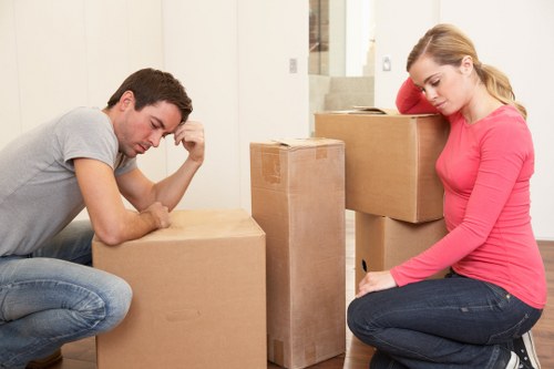 Local moving van prepared for residential access in Mortlake