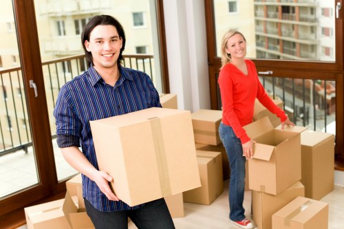 Packed household items ready for transport during a local move